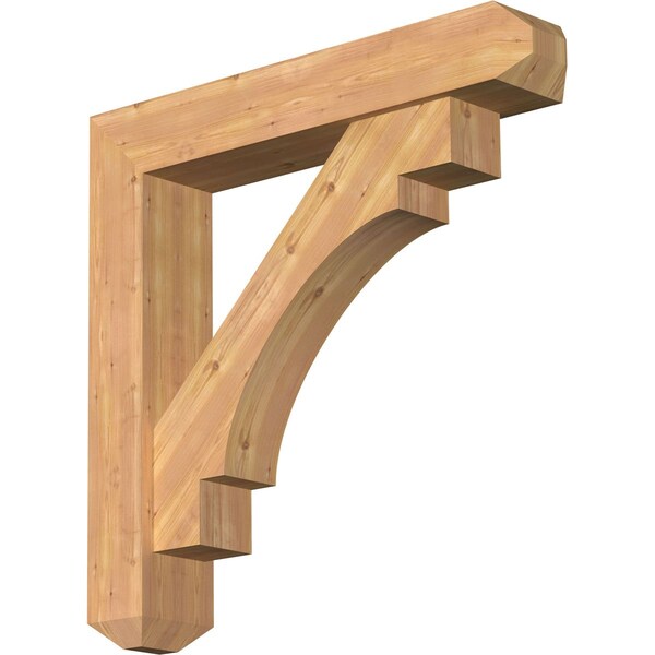Ekena Millwork Merced Craftsman Smooth Bracket w/ Offset Brace, Western Red Cedar, 7 1/2"W x 40"D x 40"H BKT0806X40X40MRC04SWR - main